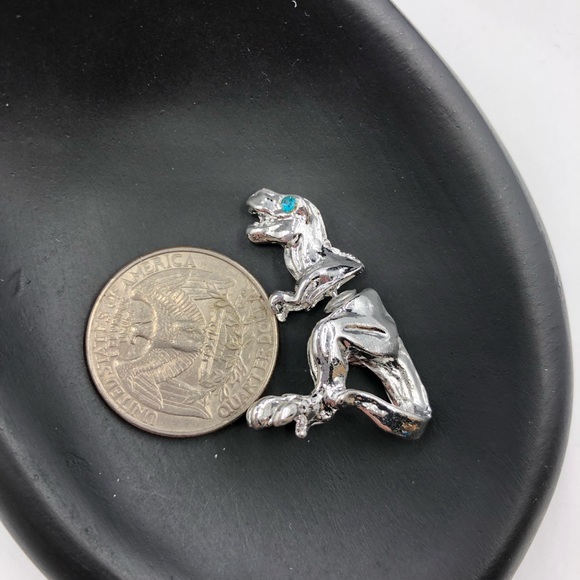 🌺3/$25 1 Pair T-Rex Dinosaur Earrings NEW Silver - Picture 5 of 7